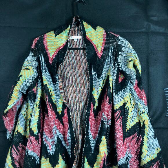 Peyton Jensen Womens Sweater Multicolored Cardigan Waterfall Open Front Small - Picture 2 of 12